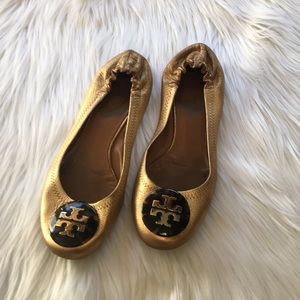 Tory Burch flats gold shoes